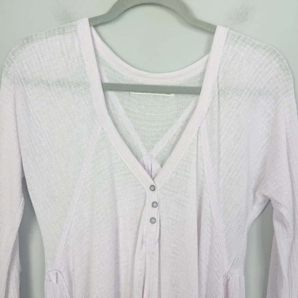 FREE PEOPLE | WE THE FREE Oversized Citrine Henley Long Sleeve Top Women’s XS
